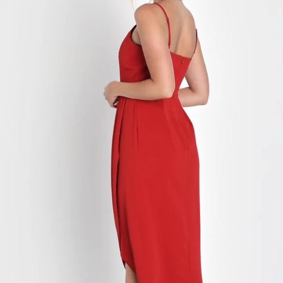 lulus Reinette Rust Red Midi Dress worn once - Picture 7 of 8